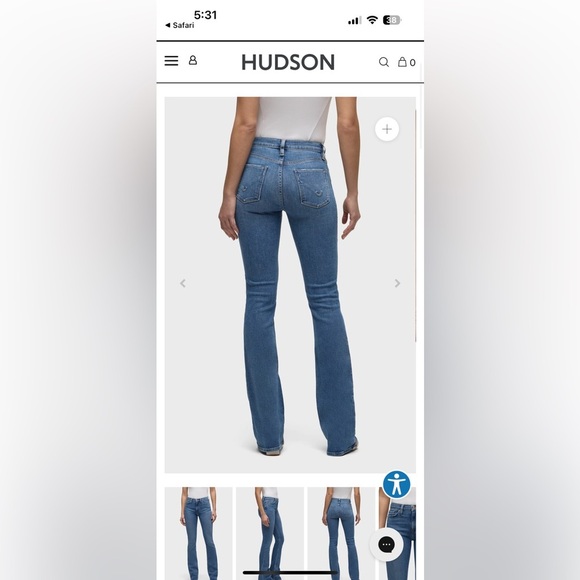 Hudson Jeans Barbara Ava Dark Blue Flare Women's Denim size 28 - Picture 1 of 5
